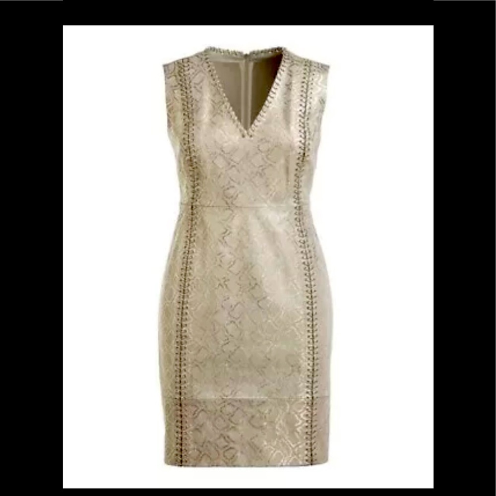 Tahari metallic snake embossed leather dress. BNWT